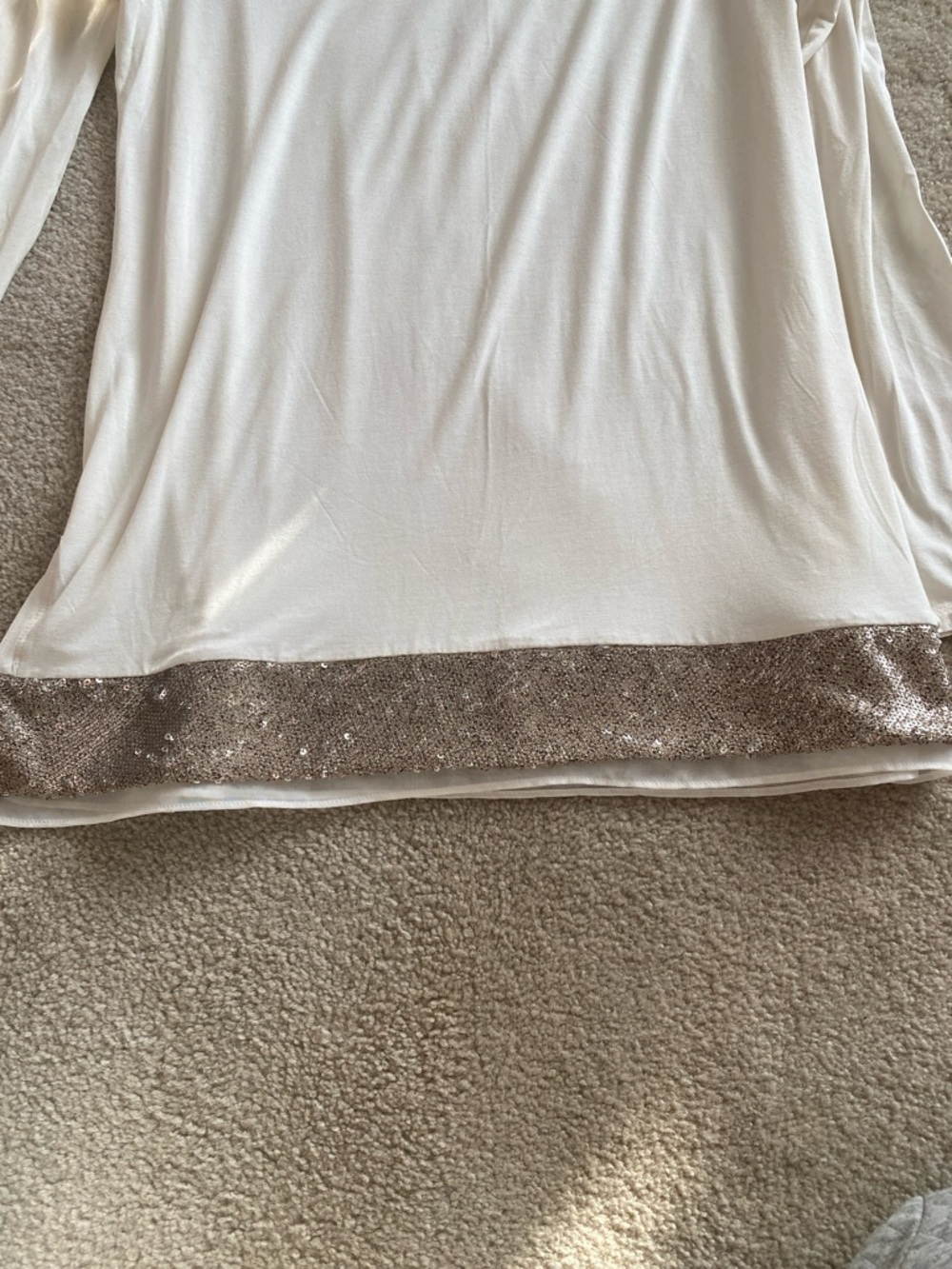 WHBM long sleeve large top with sequins at bottom - Picture 6 of 8